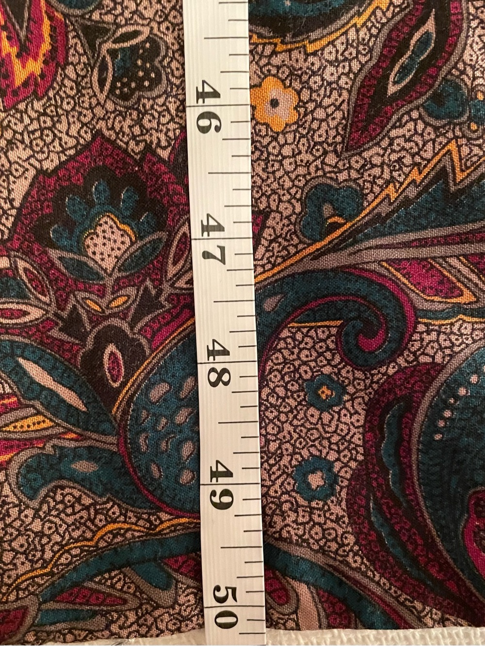 Women’s Teal Burgundy Paisley Oblong Scarf Boho Floral Lightweight 50” - Picture 4 of 5